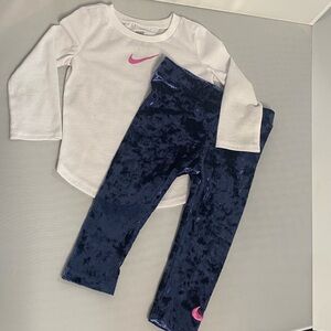 Nike Girls Pink Logo Leggings Set